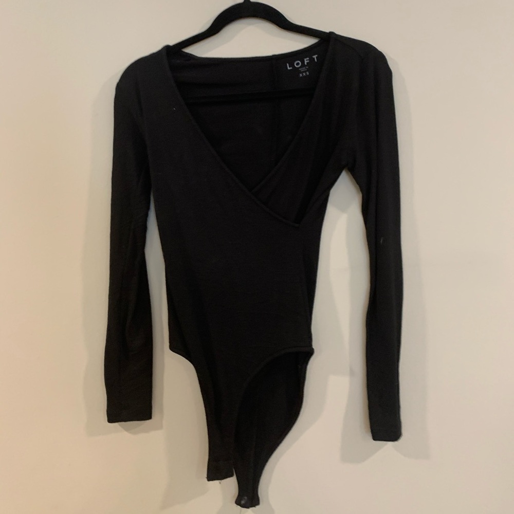LOFT black Long sleeve bodysuit
